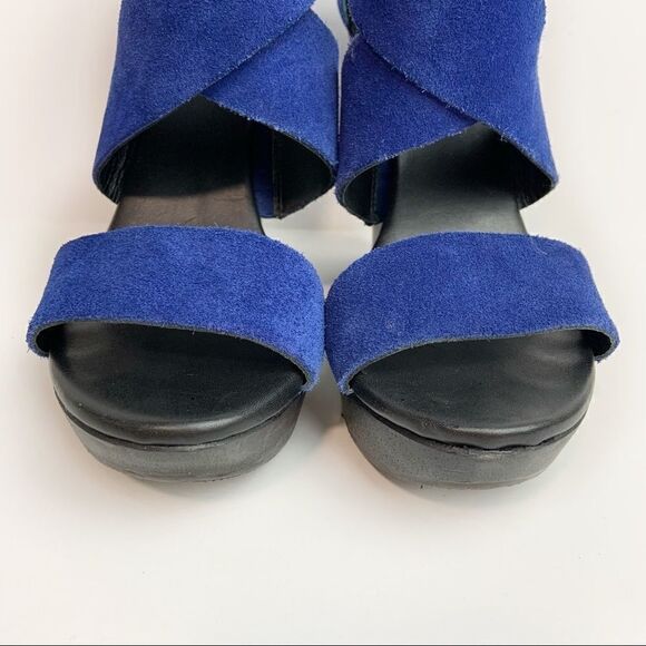 DVF Opal Leather & Wood Platform Wedge Sz 8 - Picture 6 of 8